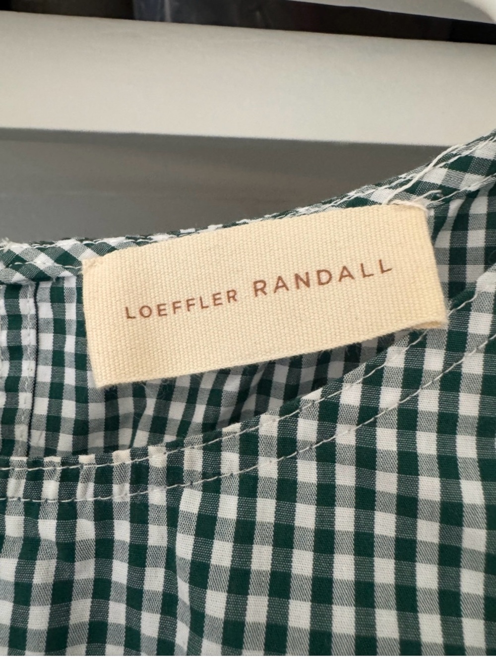 Loeffler Randall Green Gingham Puff-Sleeve Maxi Dress - Picture 5 of 11